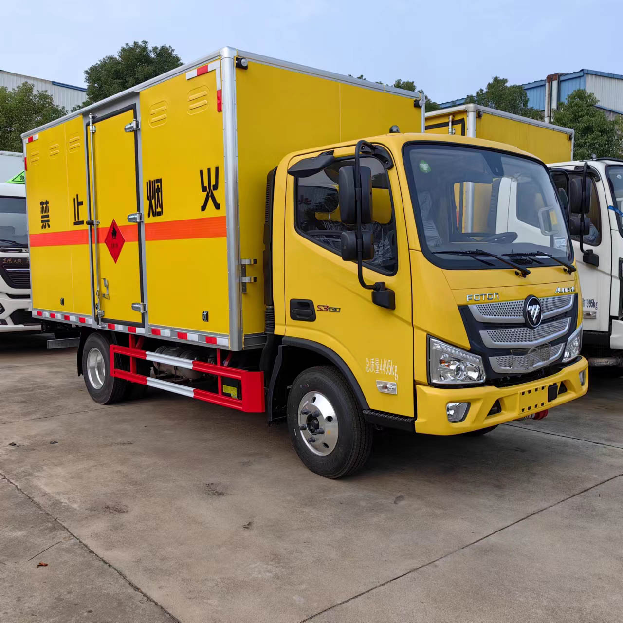 福田歐馬可工程黃國六易燃氣體廂式運輸車